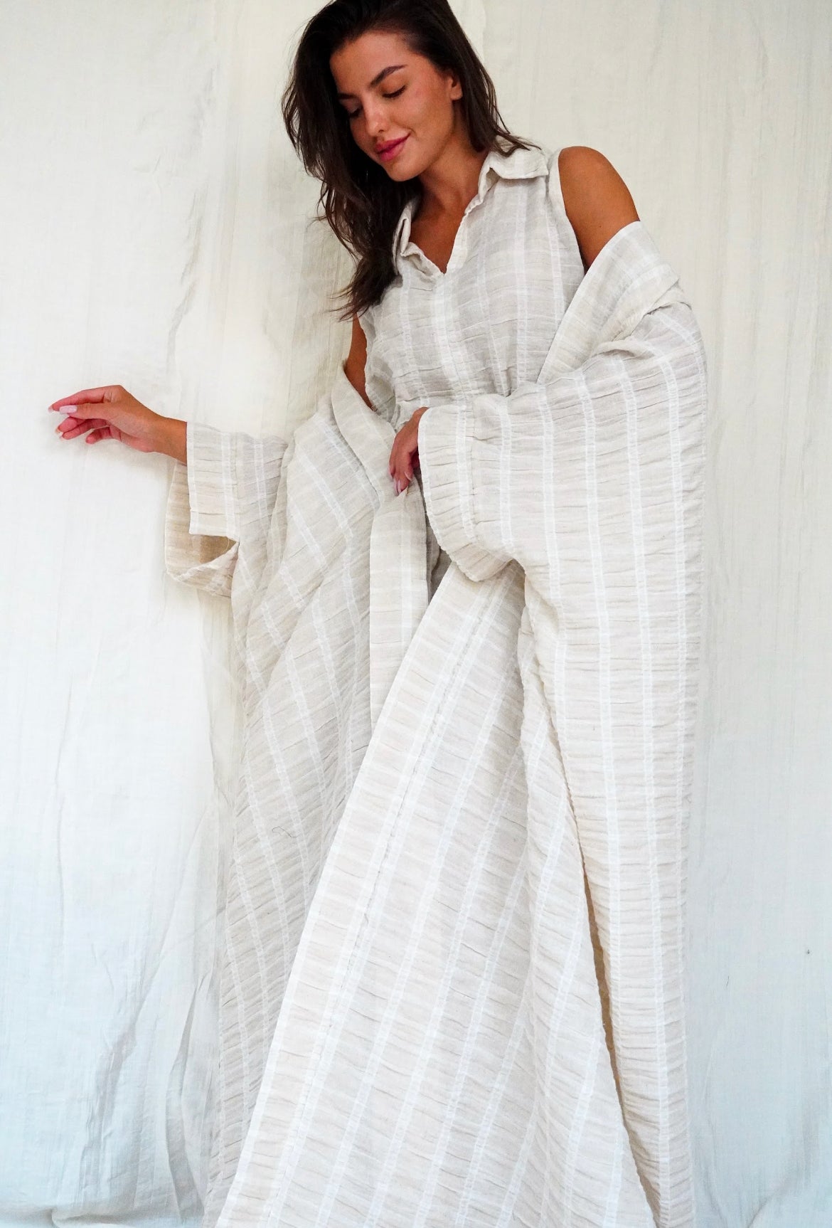 Summer biege abaya - SF231