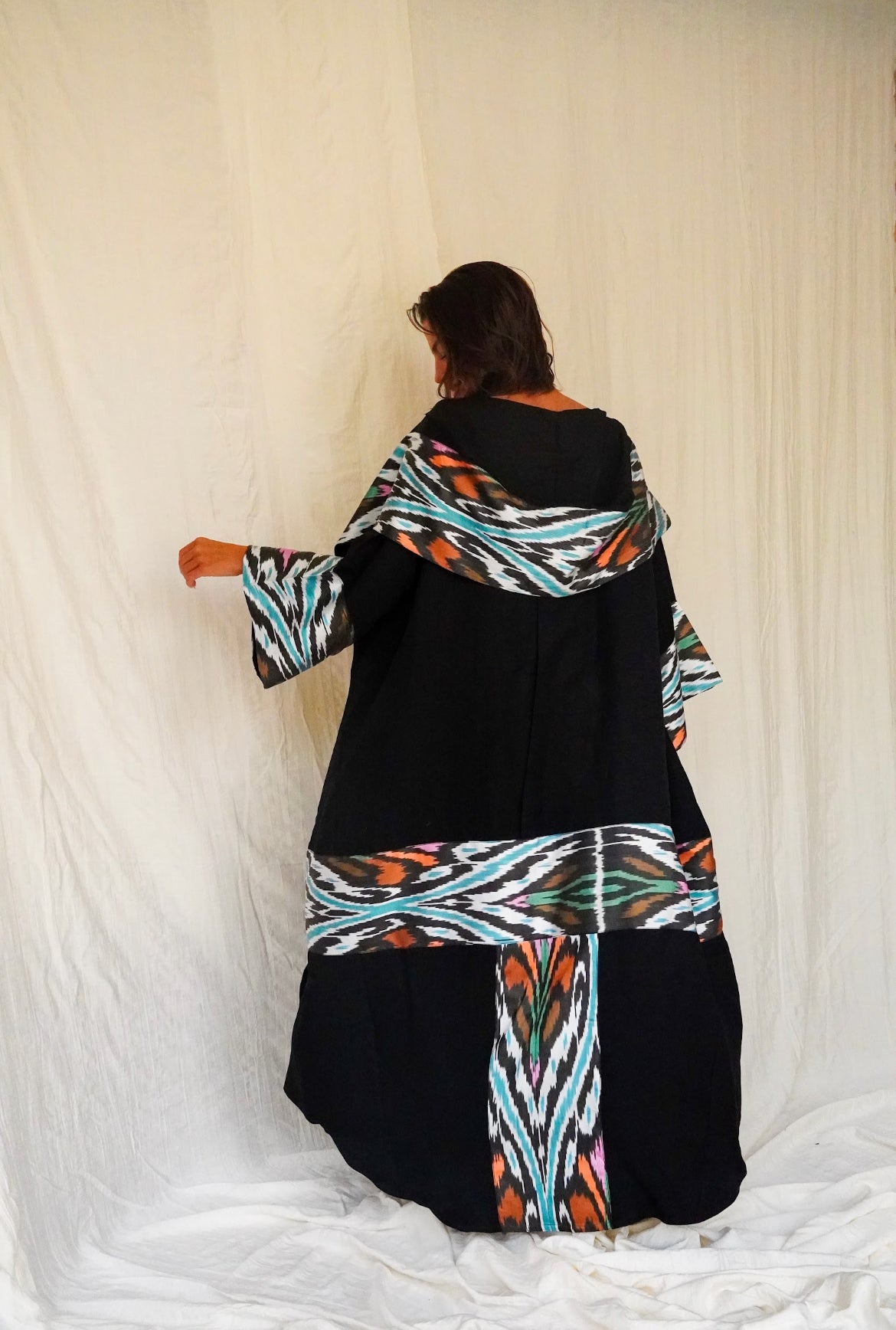 Summer black with handprinted silk - SF2311