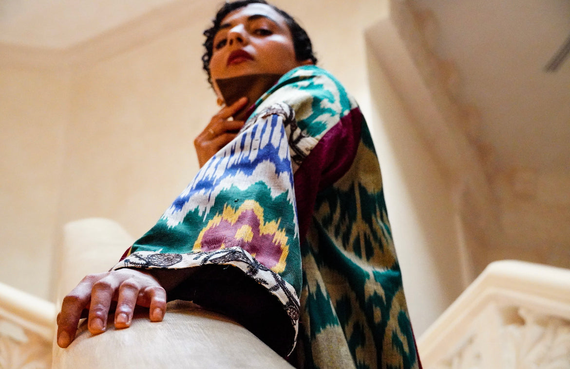 Summer red boho abaya