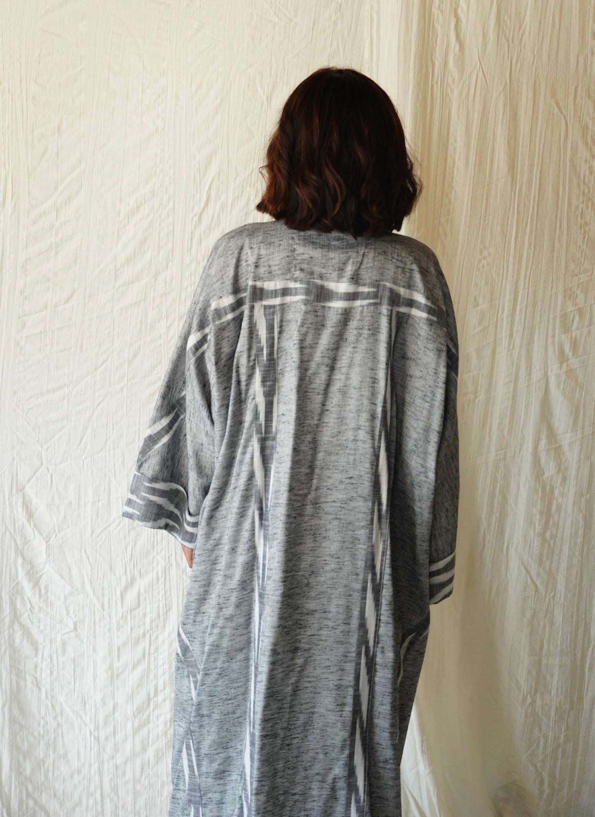 Summer grey light linen abaya