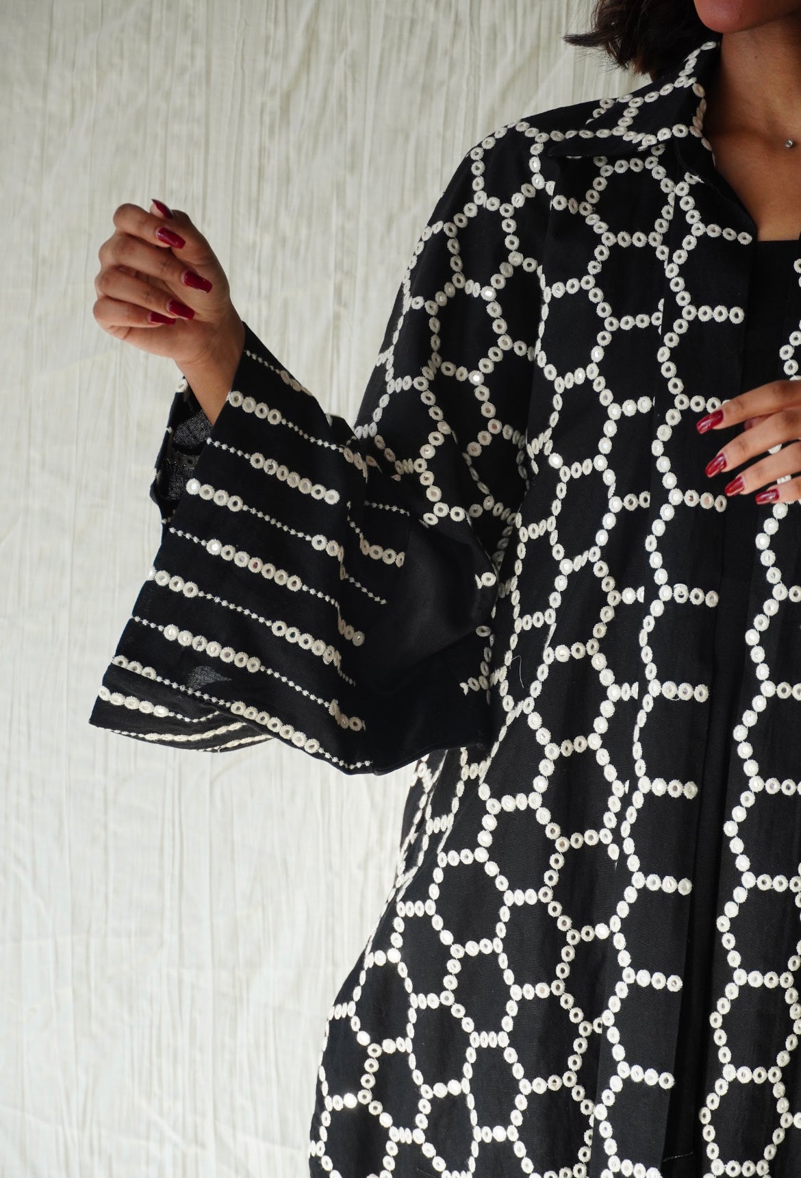 Black cotton abaya - OL-28