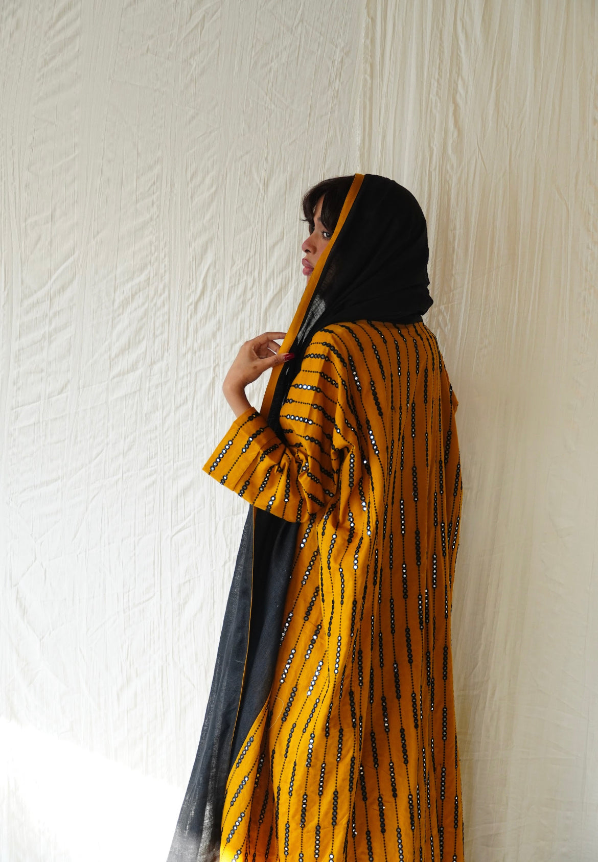 Mustard yellow abaya OL-5