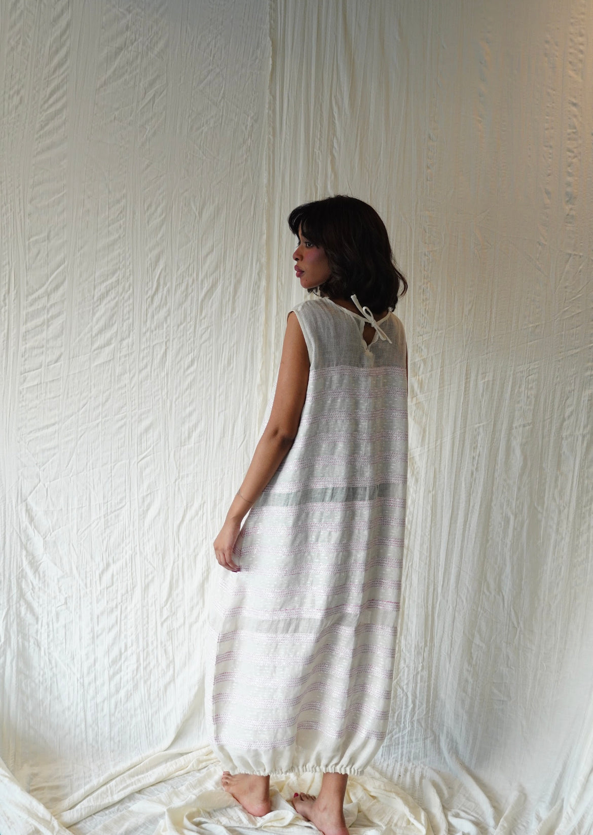 Puffy white and pink dress - OL-27