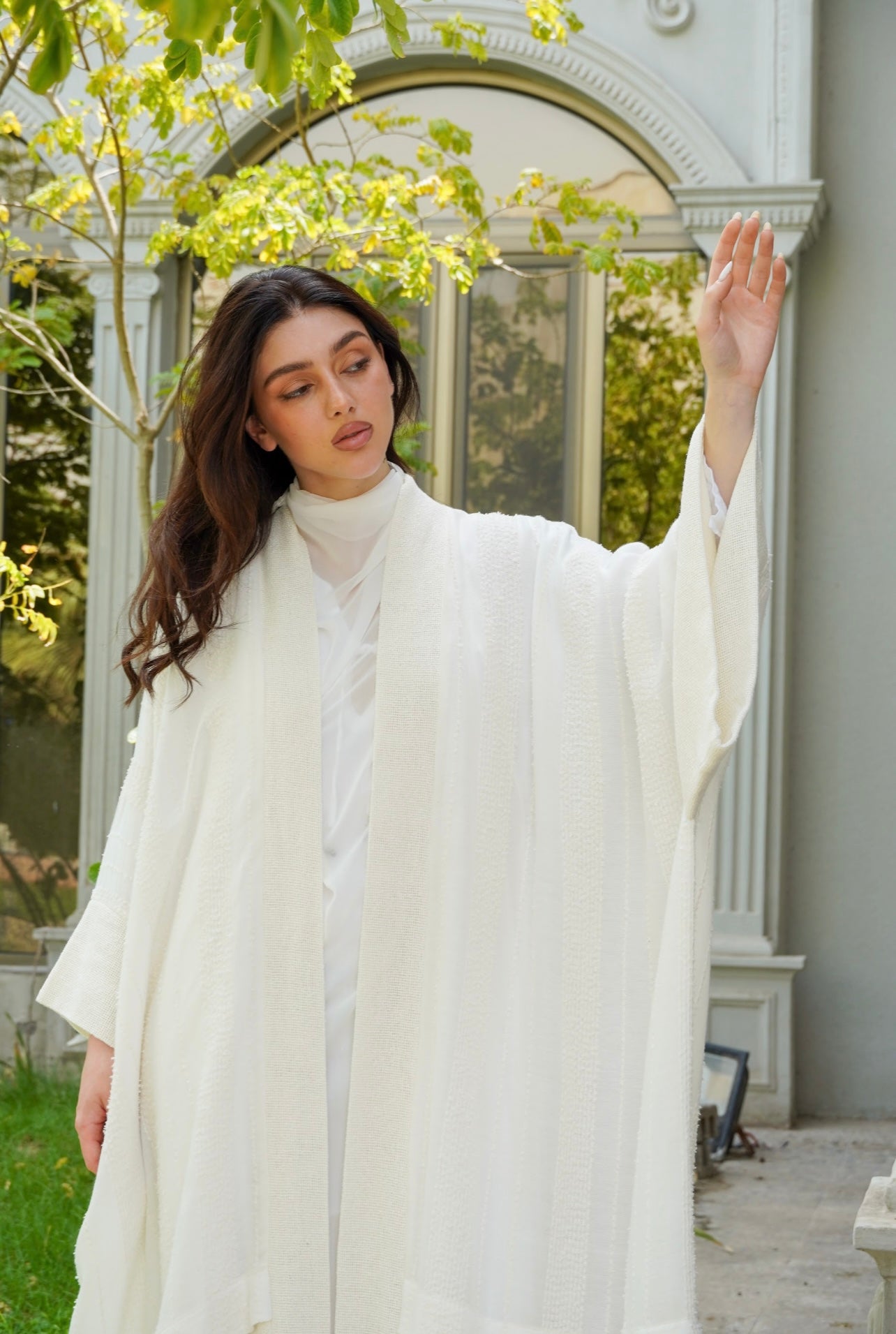 White & Crème Summer Abaya