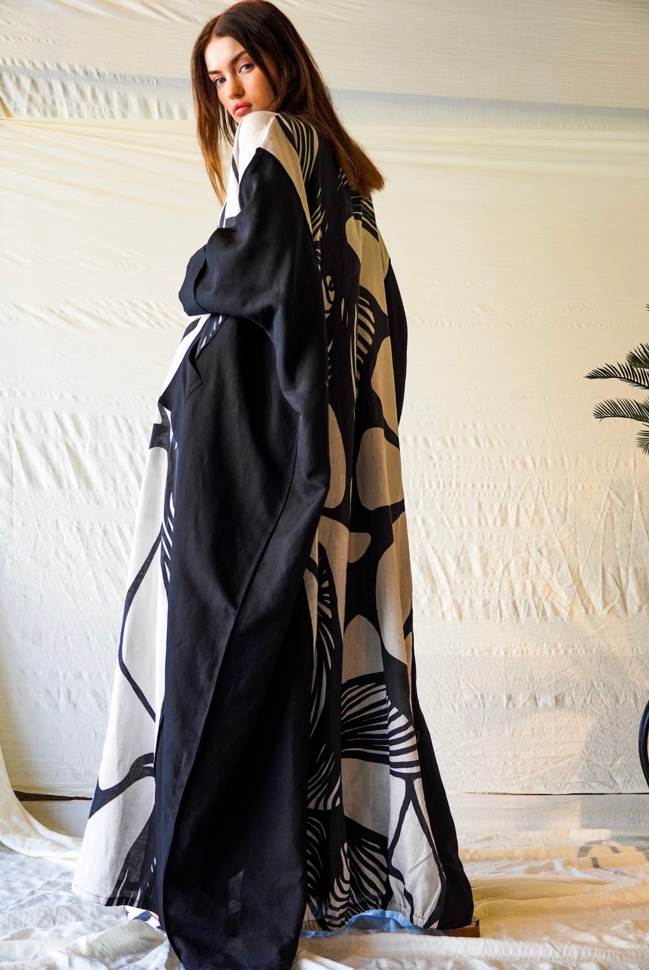 Gray & Black summer abaya