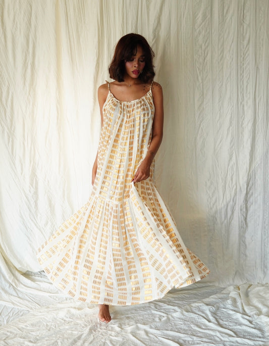 Off-white & gold dress