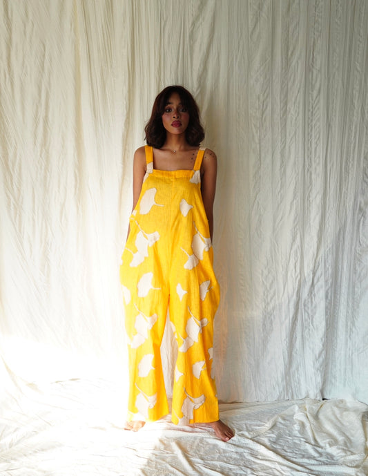 Yellow floral jumpsuit - dress