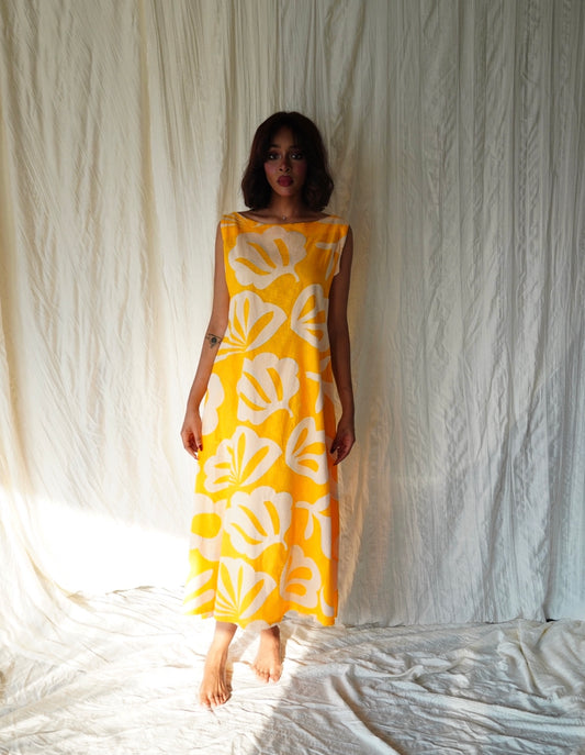 Yellow floral dress