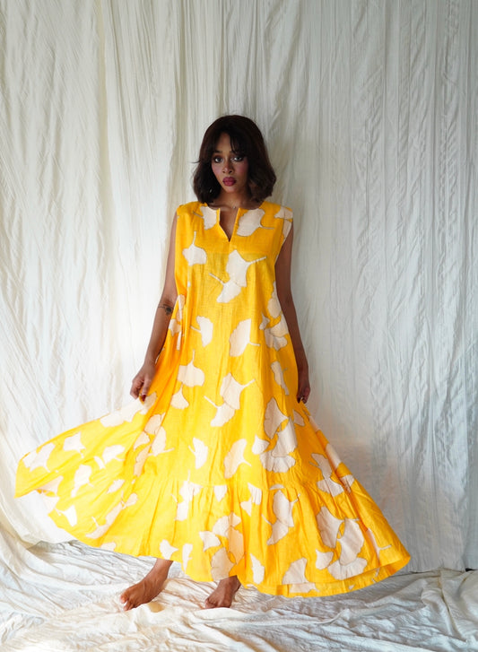 Yellow floral dress